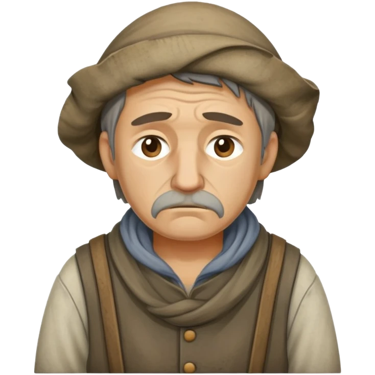 Peasant man sad emoji