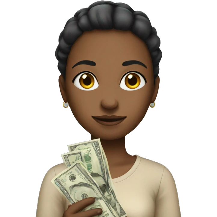 Girl with money emoji