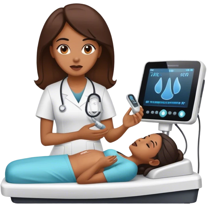 Brown Woman preforming ultrasound  emoji