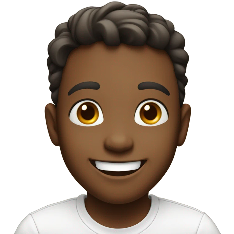 happy boy in white shirt emoji