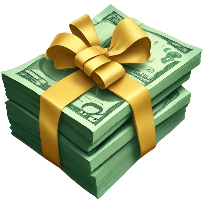 Money with a bow emoji