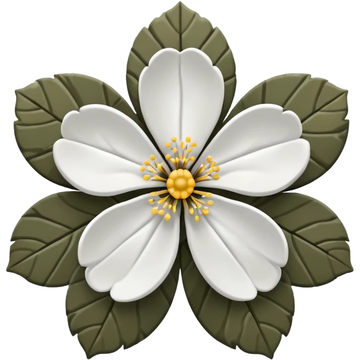 white sakura flower with a camouflage pattern emoji