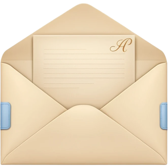 Pale beige envelope with letter emoji