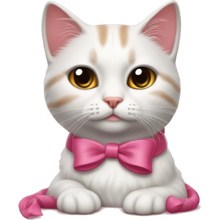 Gatita persa realista con cinta rosada como marie de los aristogatos  emoji