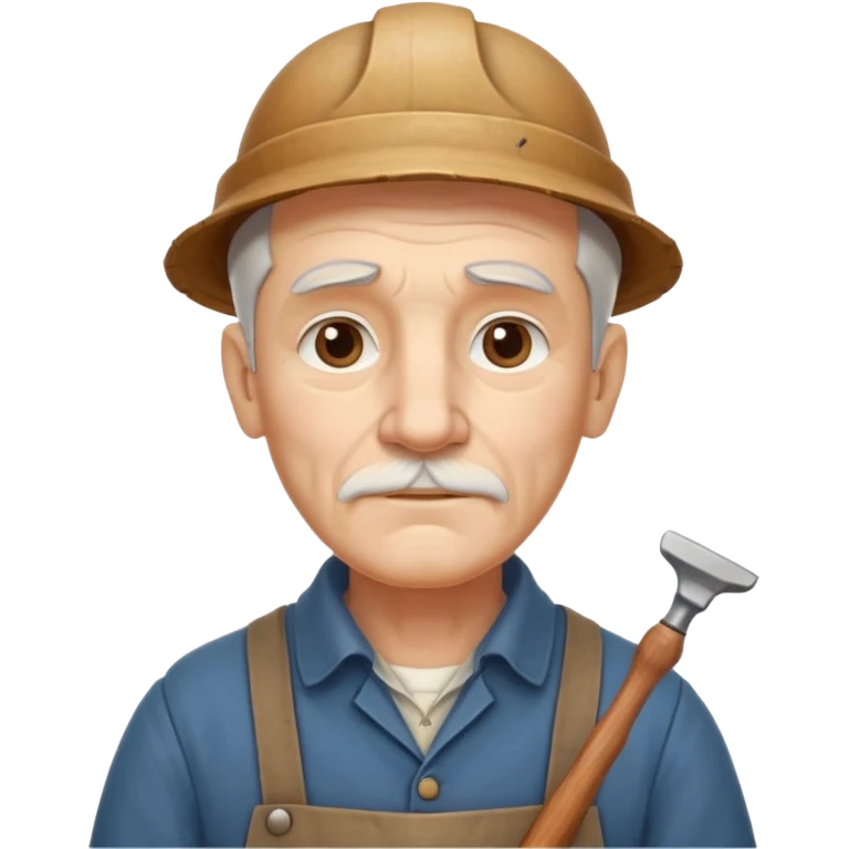 old master carpenter portrait, head and shoulders only, vintage clothing collar, wooden tool handle visible, wise expression, timeless craftsman vibe, 3D cartoon, mobile game icon style, clean background, no text, no watermark
 emoji