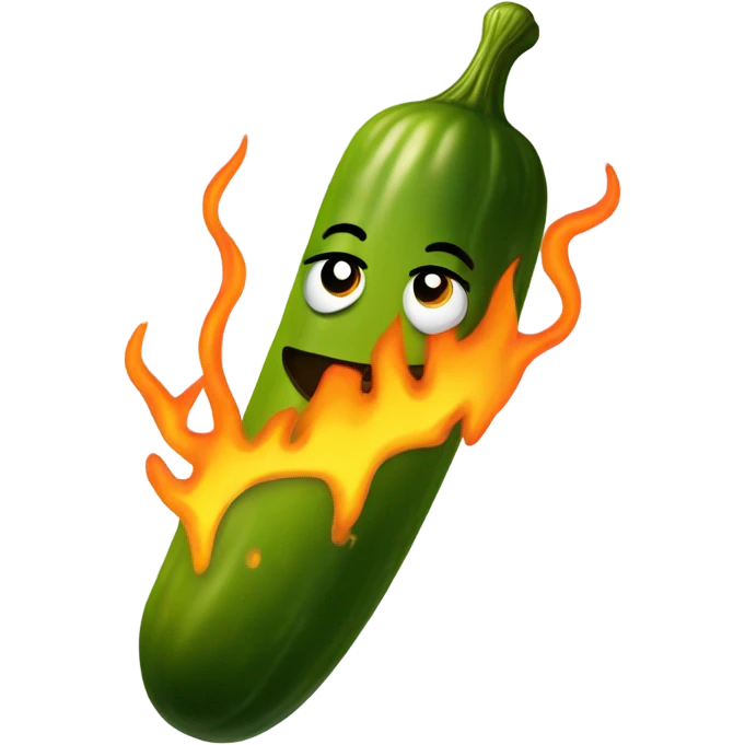 Pickle on fire emoji