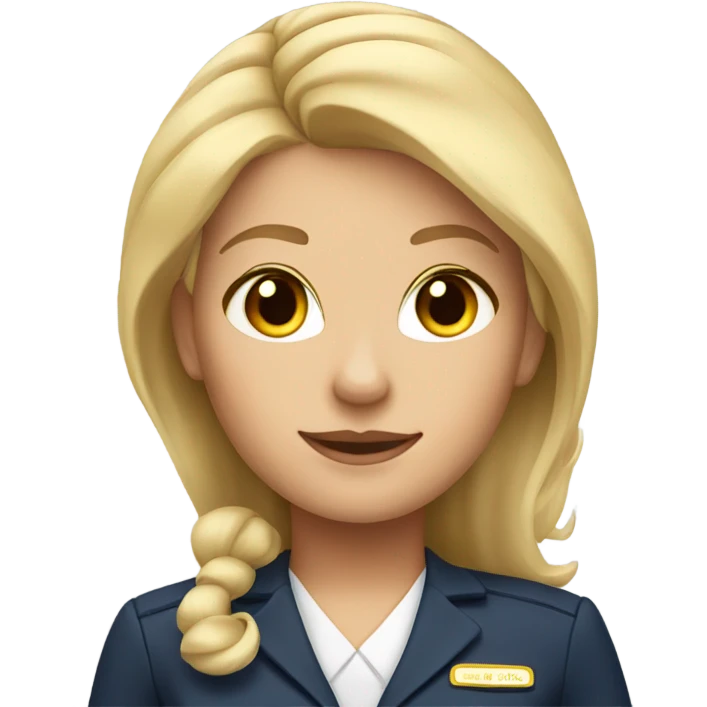 Blonde hair brown eye flight attendant  emoji