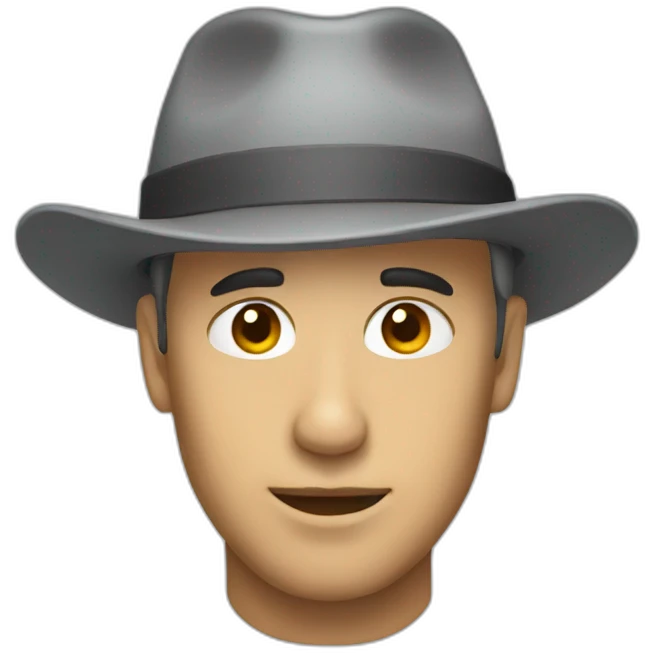 gray hat emoji