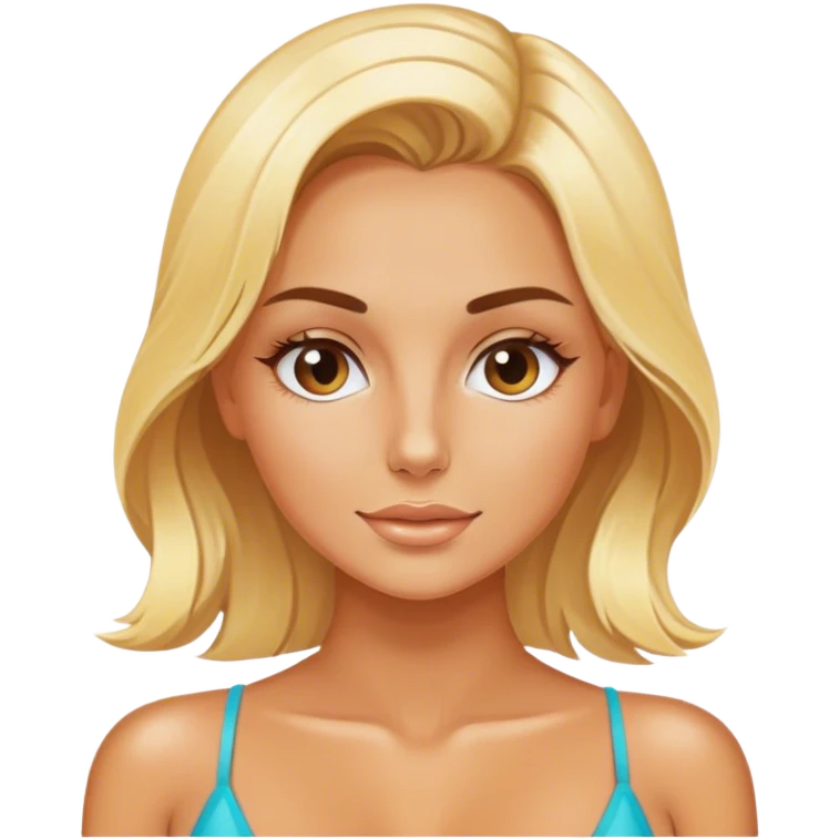 Blonde girl spray tanning  emoji