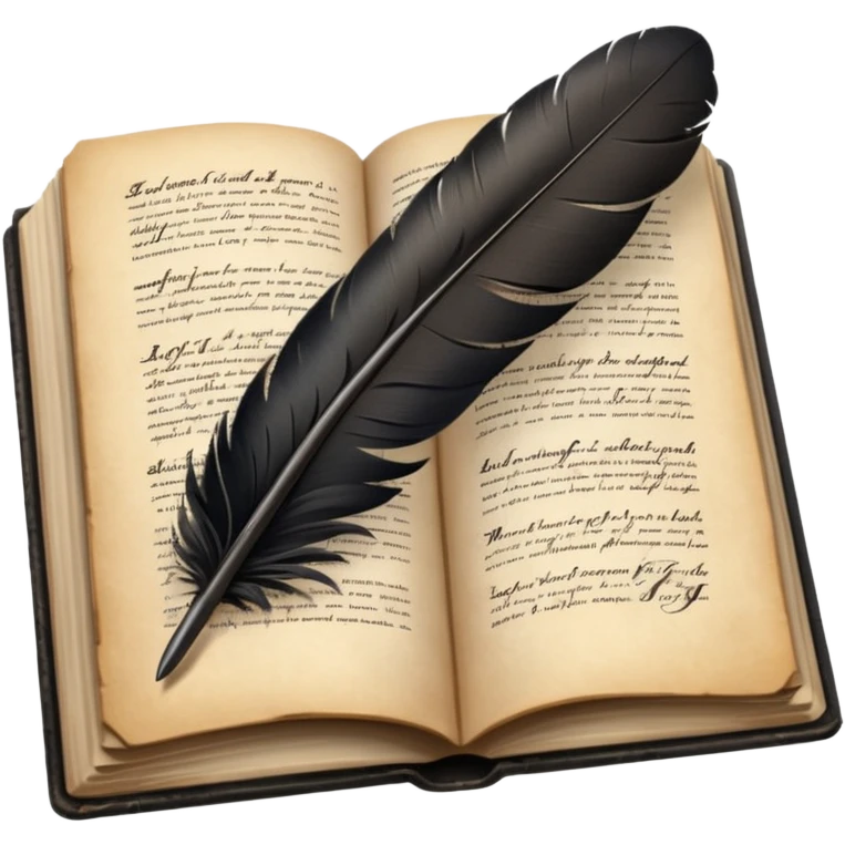 feather quill writing in a book emoji