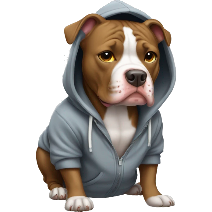 Pitbull wearing hoodie emoji