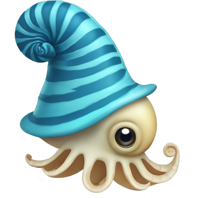 blue nautilus with a cute hat emoji