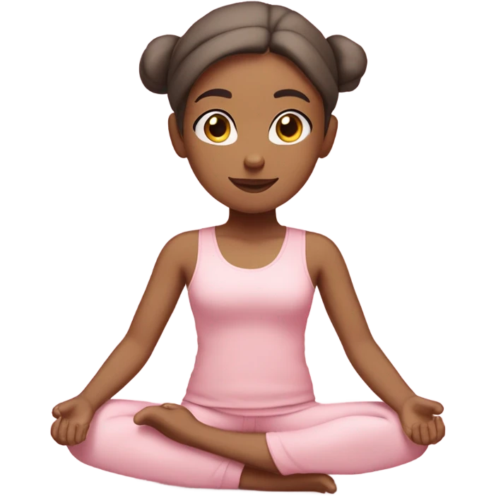 white yoga girl light pink clothes  emoji