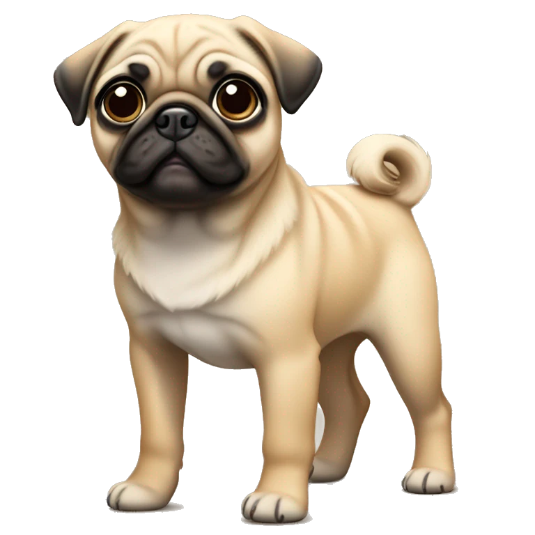 Fawn pug puppy standing emoji