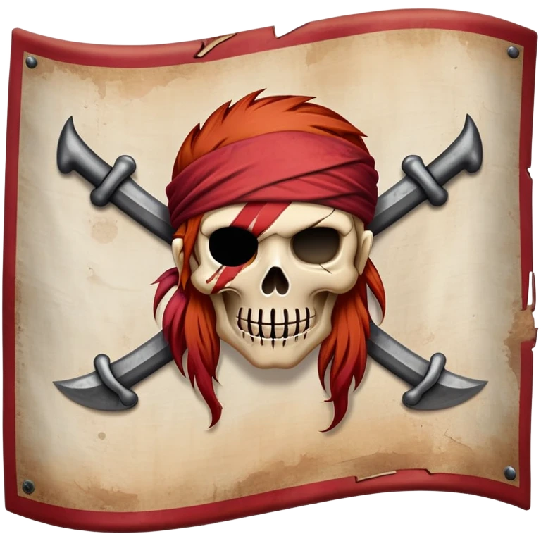 One Piece Red Hair Pirates flag with three scars emoji