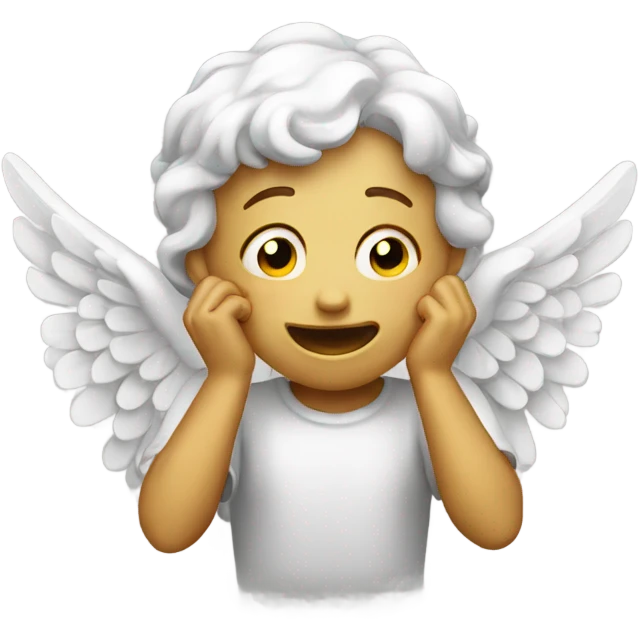 Crying laughing angel emoji