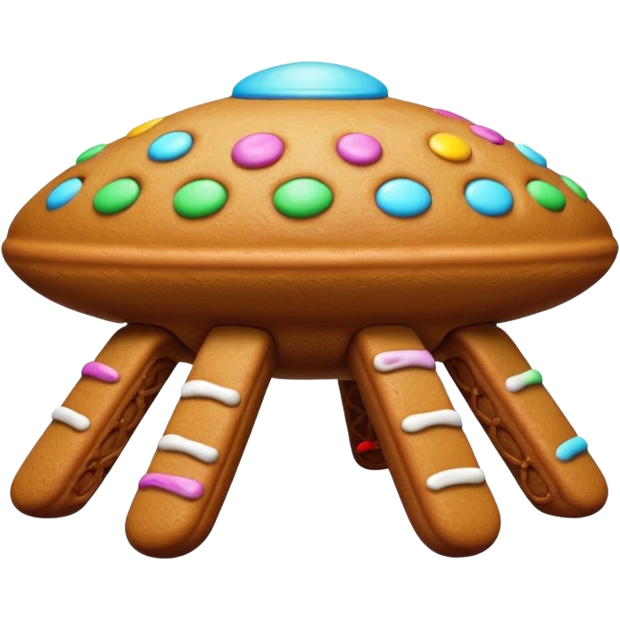 gingerbread in a shape of ufo emoji