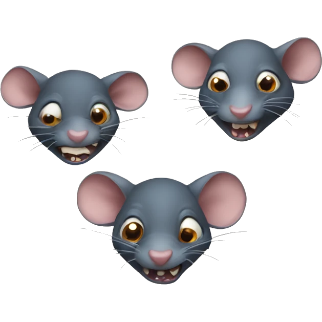 Three evil rats emoji
