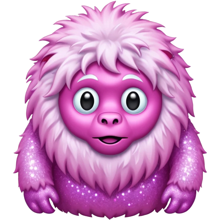 pink yeti with glitter emoji