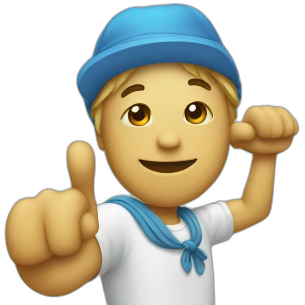 Personne qui fait un dab emoji