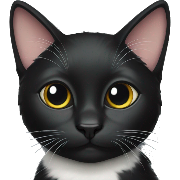 black cat with white paws emoji