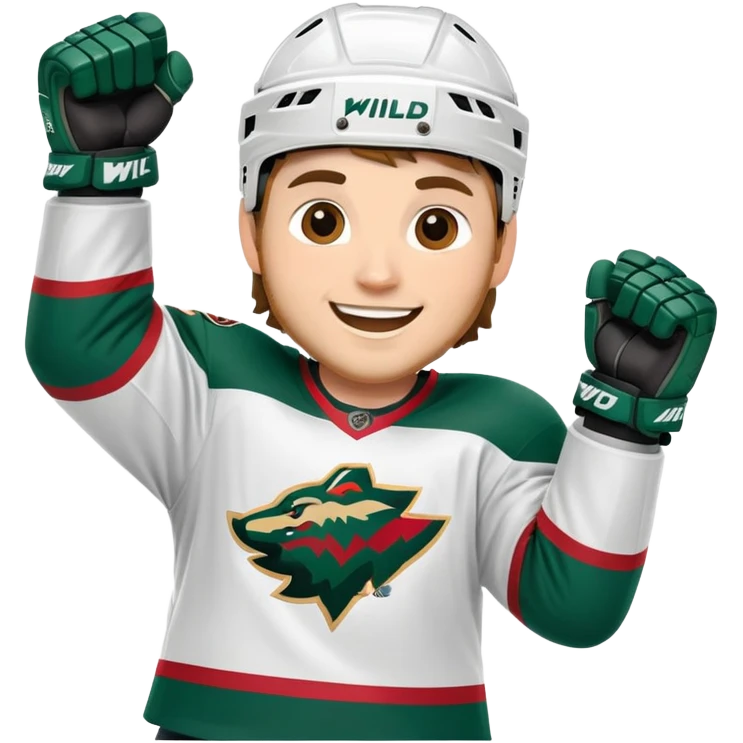 Minnesota wild ice hockey player celebrates goal  emoji