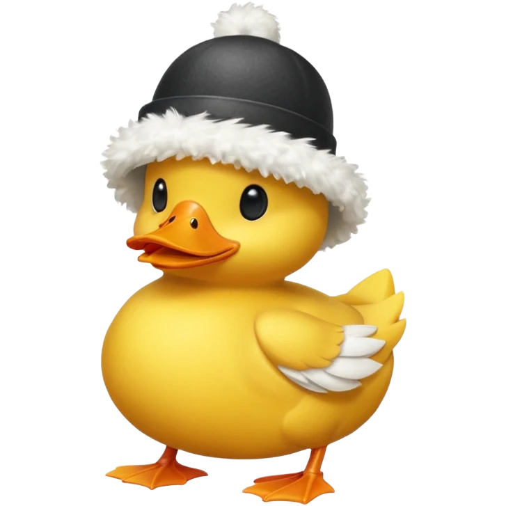 Duck with propeller hat emoji