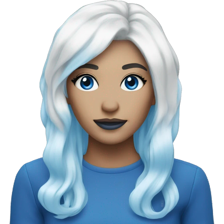 Blue wig blue eyeshadow white woman emoji