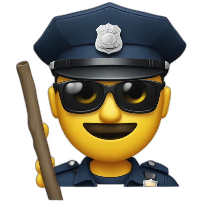 police officer with sunglasses and a stick emoji