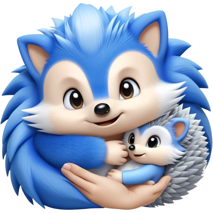 Baby Sonic the Hedgehog and baby Silver the Hedgehog together emoji