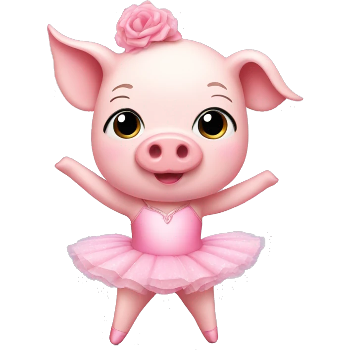 cute pink ballerina pig  emoji