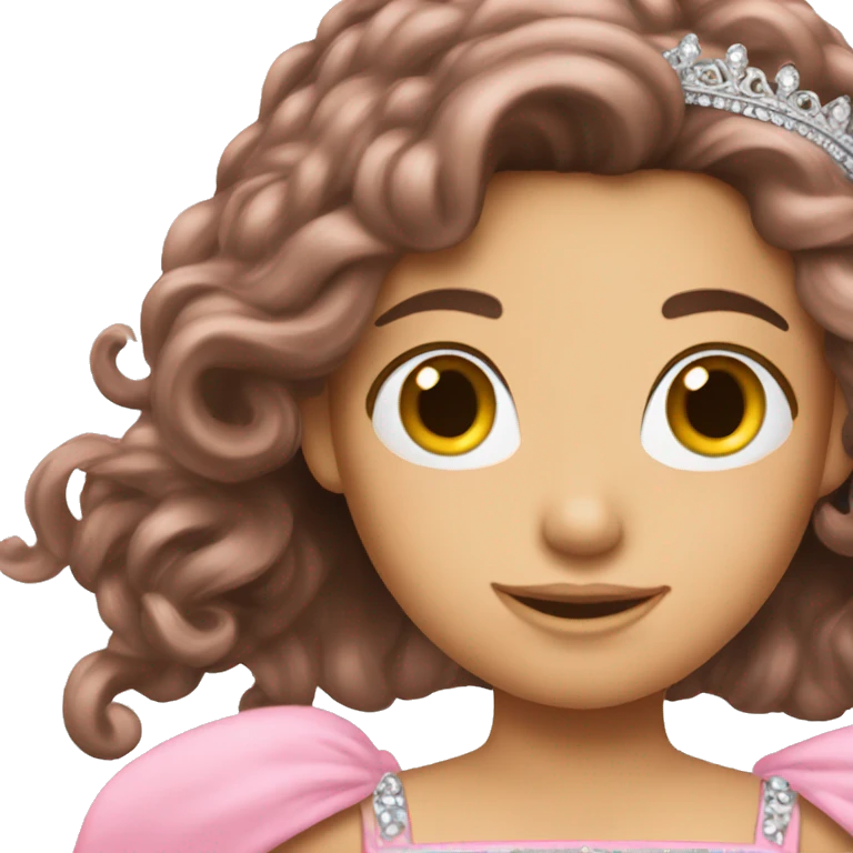 Brunette pink tiara emoji emoji