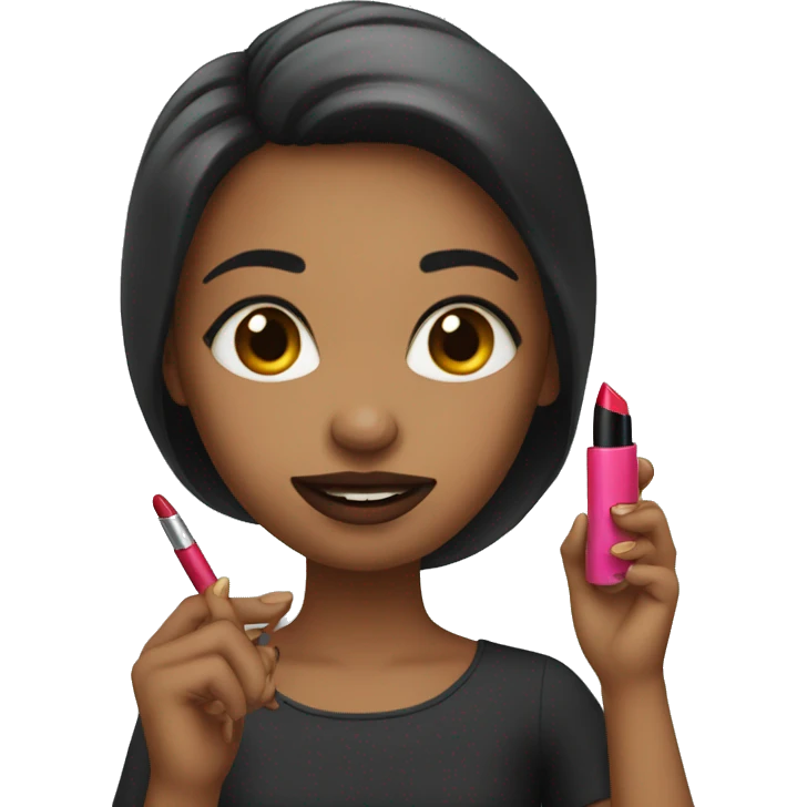 The girl holding the lipstick emoji