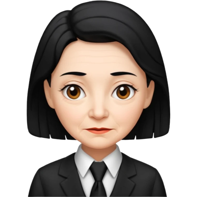 old women with Necktie. different hair style, black hair. emoji