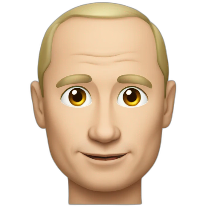 Putin holding an apple emoji
