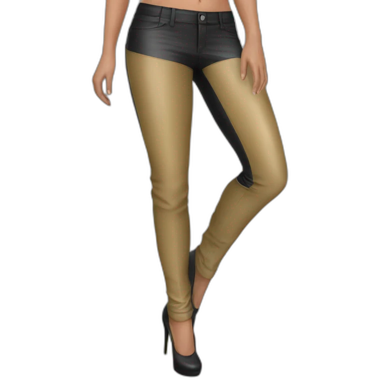 attractive women latex pants feet emoji