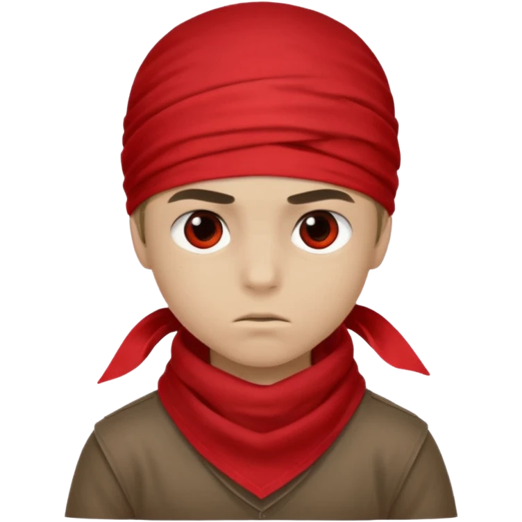 boy eyes covered with red bandana emoji