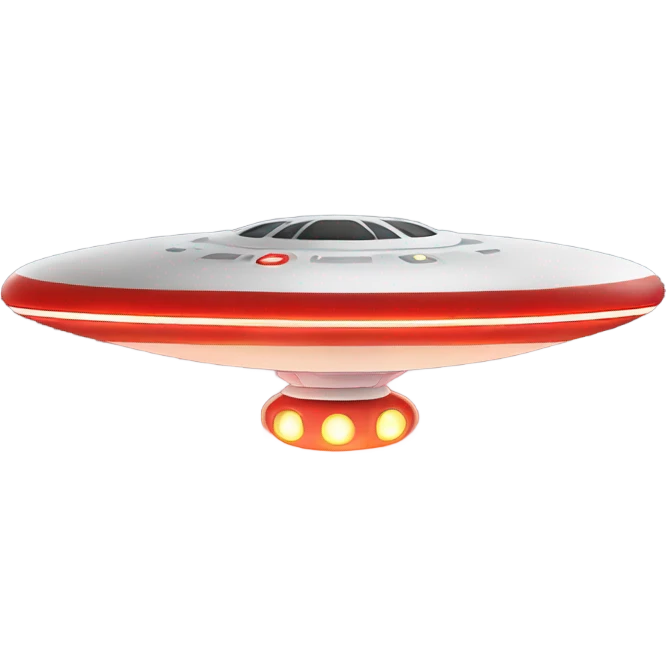 flyng UFO with red lights emoji