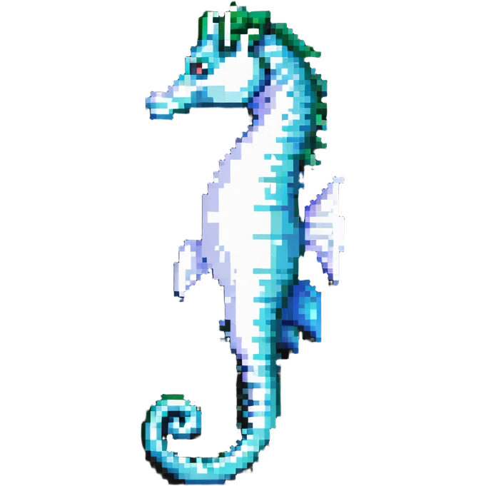 White seahorse, ocean creature emoji