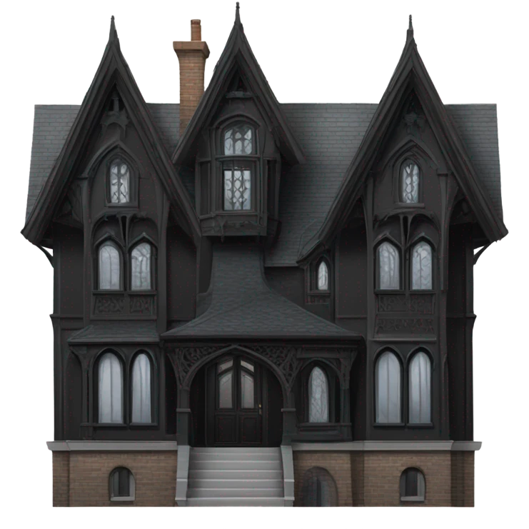 Black gothic house  emoji