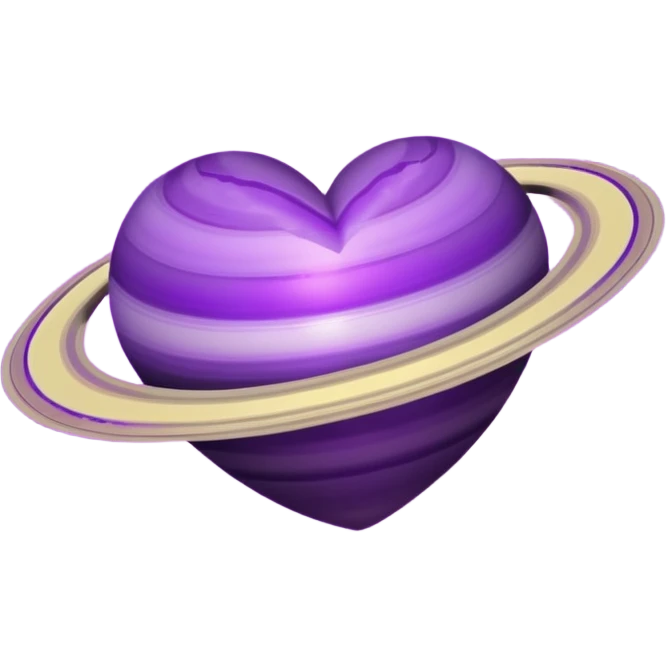 Purple heart shape Saturn emoji