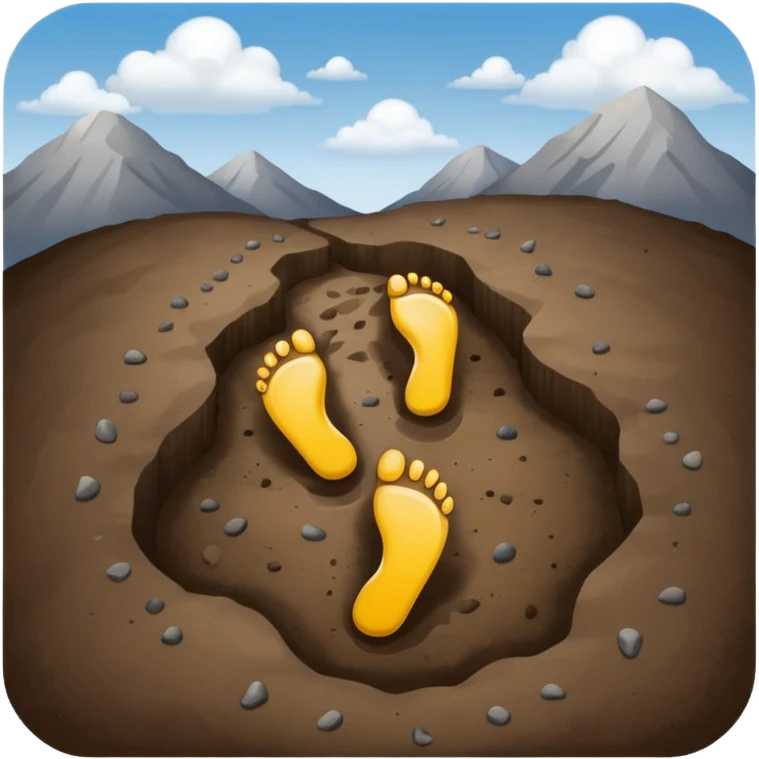 footprints near train tracks  emoji