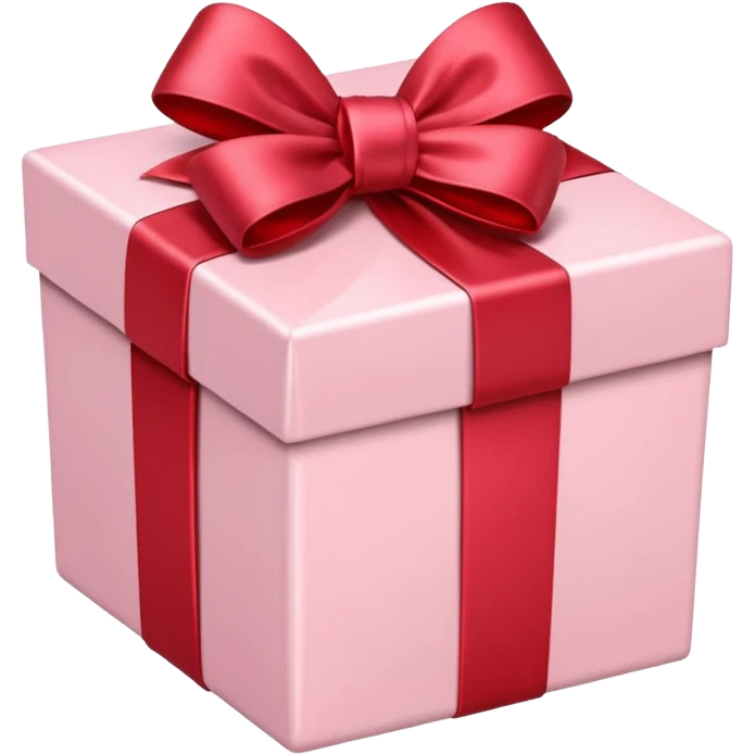 gift box pale pink with red satin bow emoji