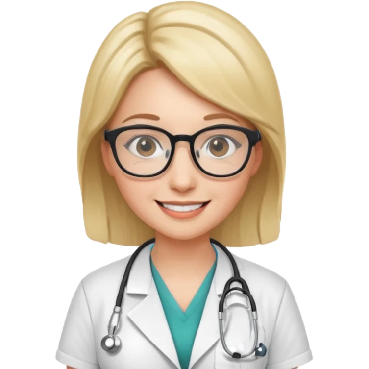 gözlüklü doktor kadın emoji