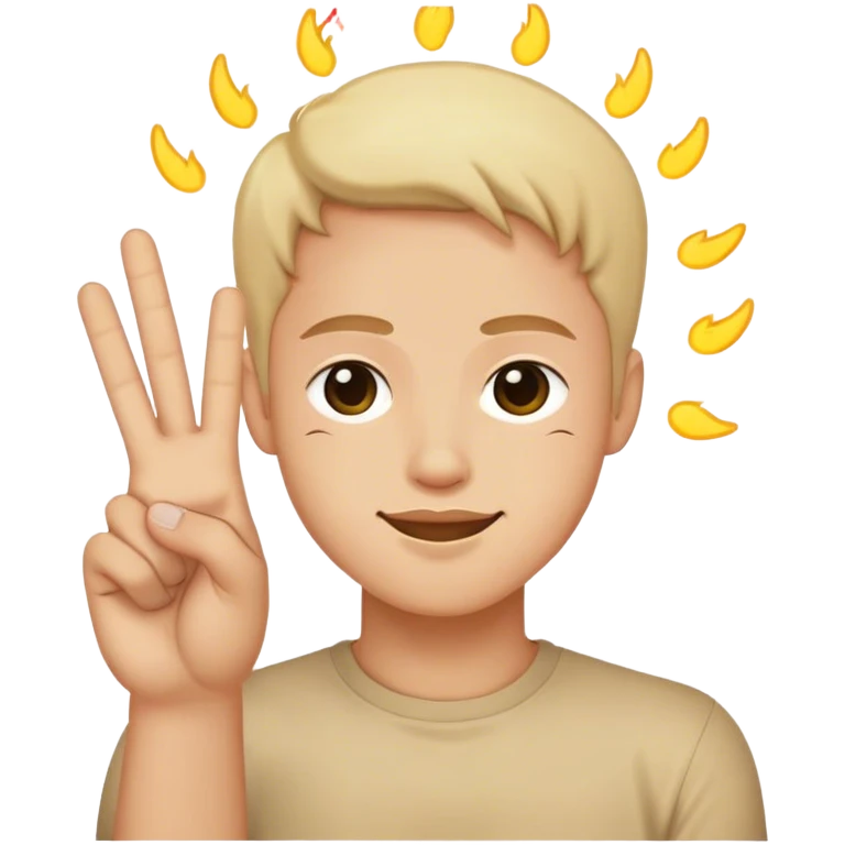 Winky peace hands emoji