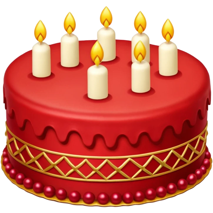 red cake with golden details emoji