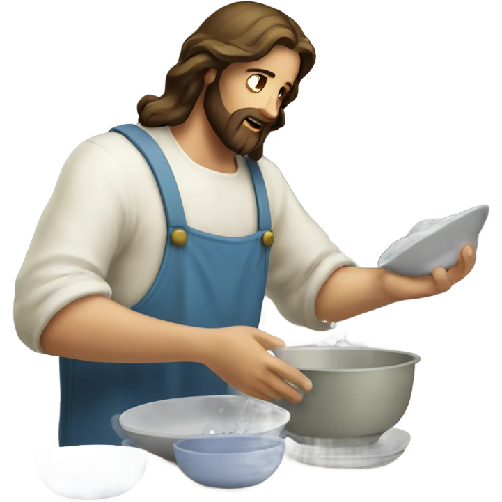 Jesus Christ doing dishes emoji