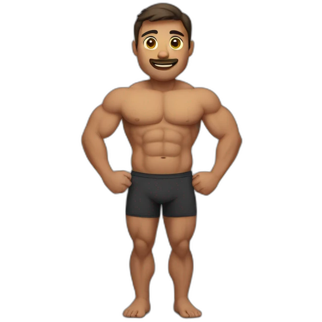 muscular man with a round belly emoji