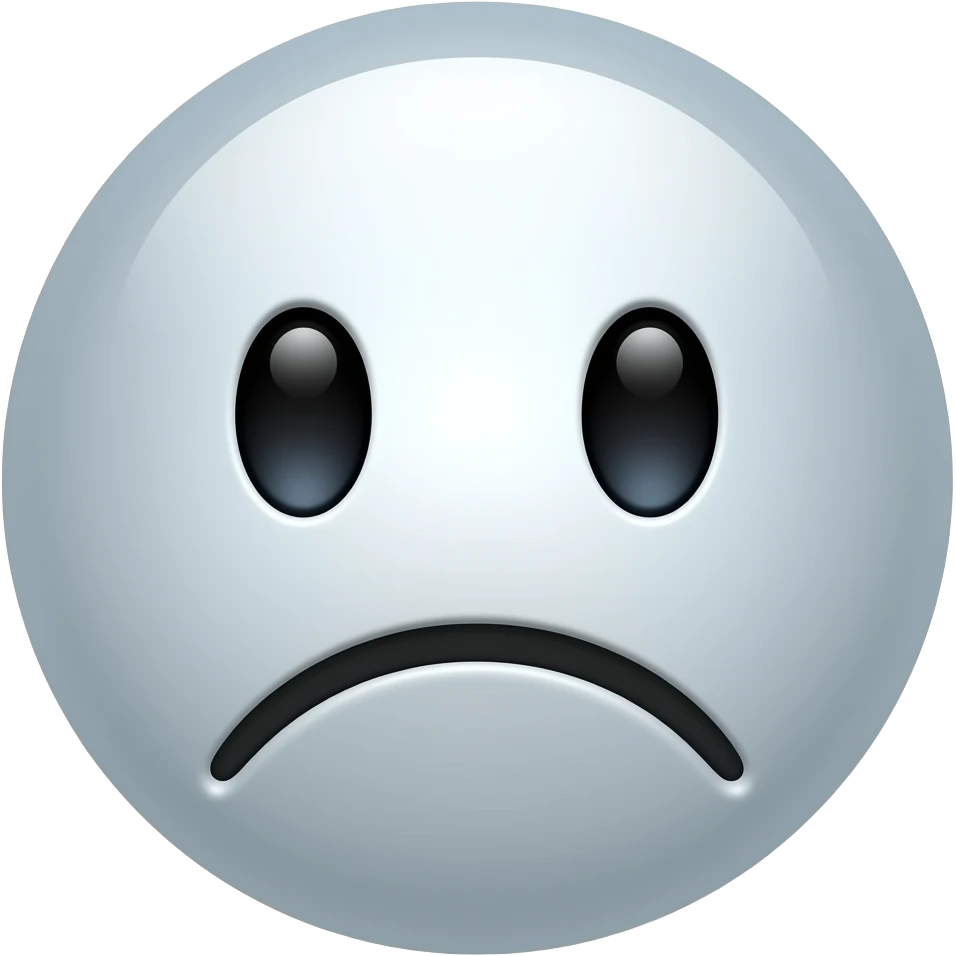A sad face emoji