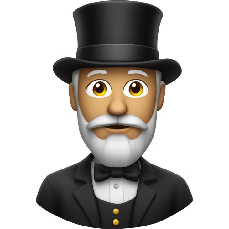 thinking wearing top hat and beard emoji
